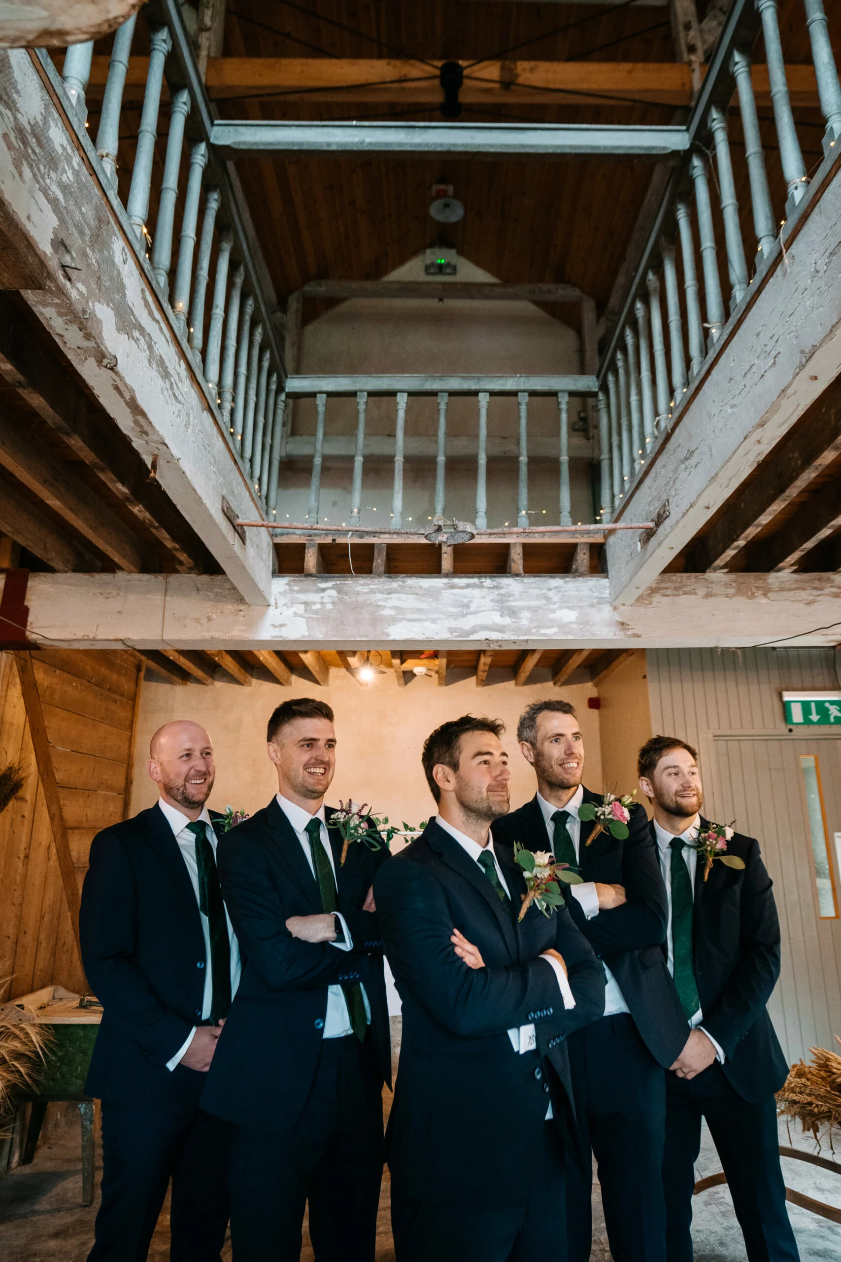 Historic staircase at Borris House, Co. Carlow styled with wedding flowers by Flowers Touch