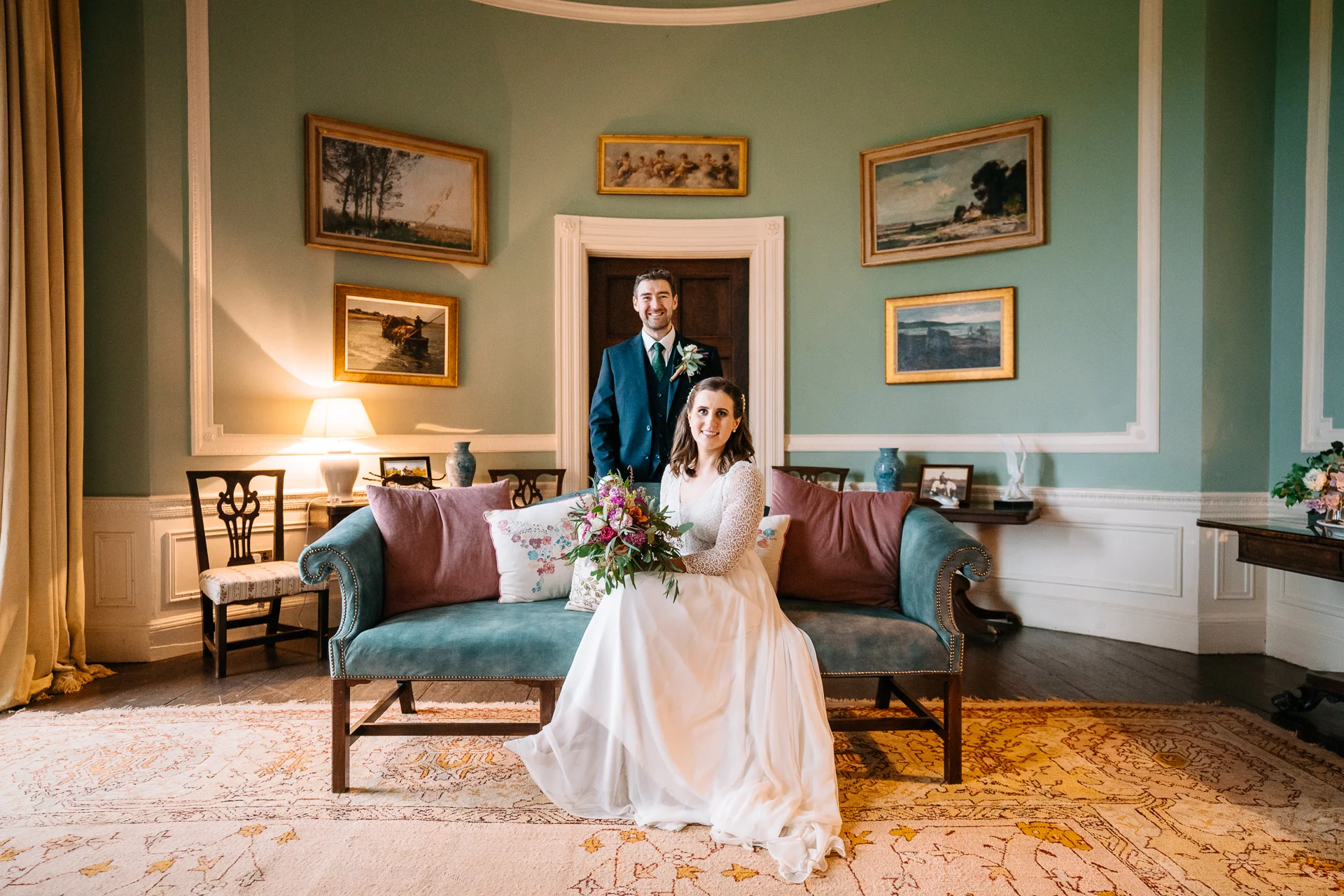 Final wedding floral finishing touches by Flowers Touch at Borris House, County Carlow