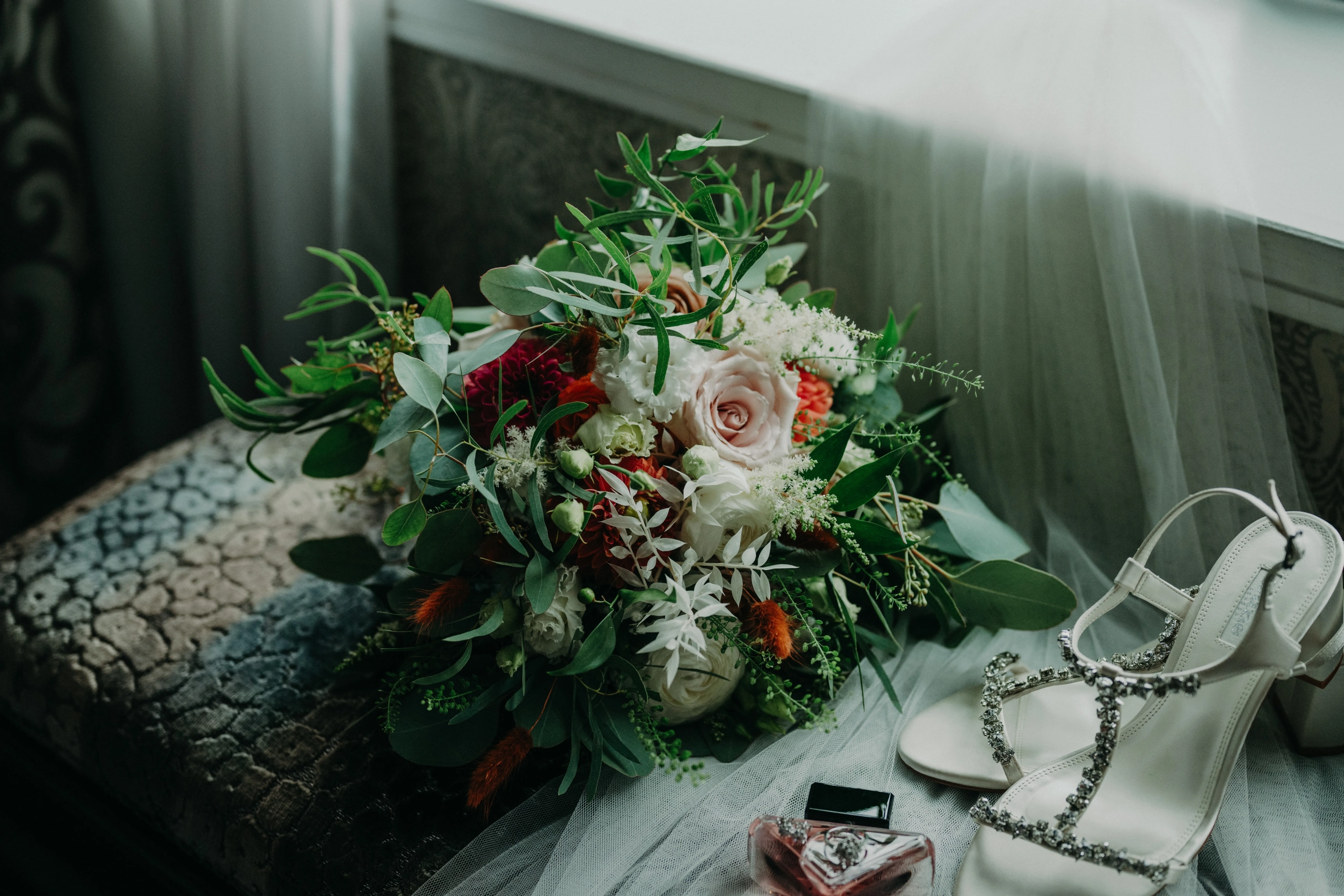 Boho Wedding Details by Flowers Touch at Clontarf Castle Hotel Bespoke rustic boho wedding flower details created by Flowers Touch for a Dublin wedding