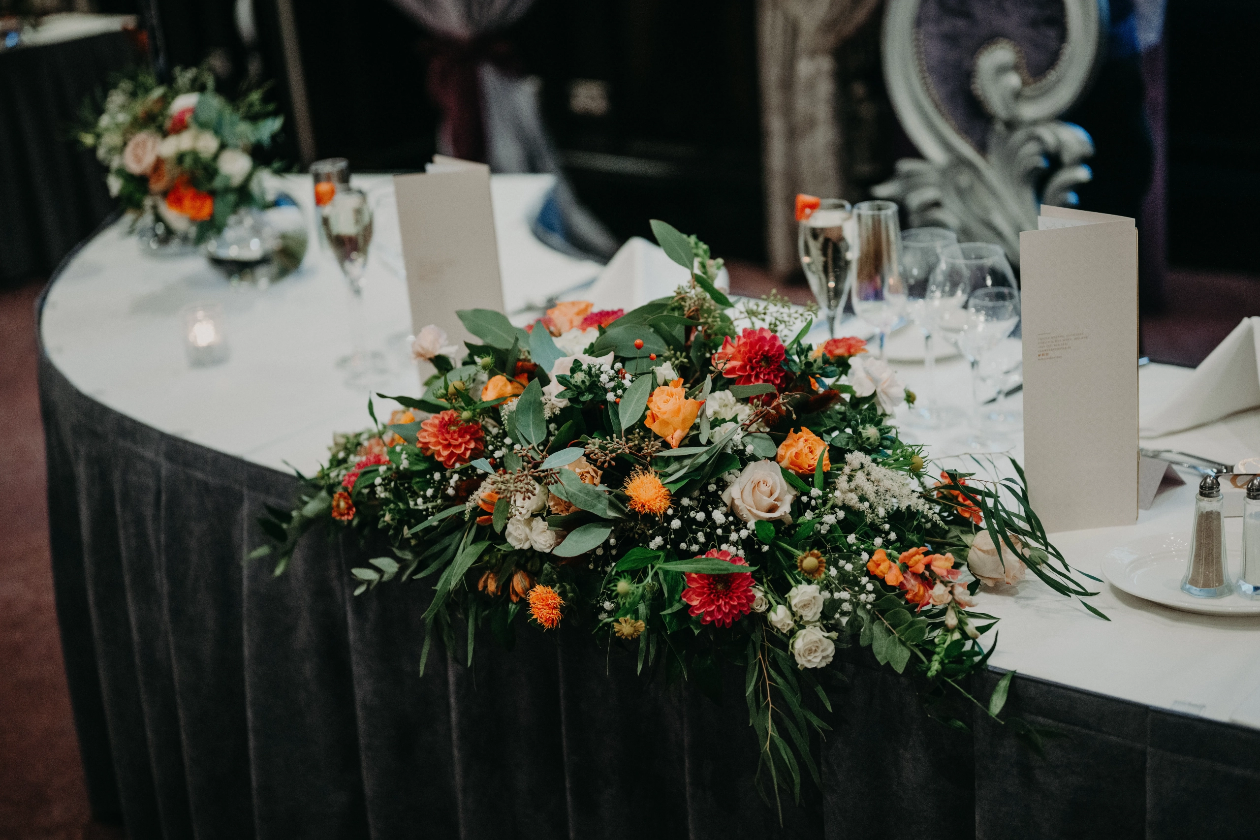 Boho Venue Hire Items at Clontarf Castle Hotel by Flowers Touch Rustic and boho wedding hire items and floral decor at Clontarf Castle Hotel, Dublin by Flowers Touch