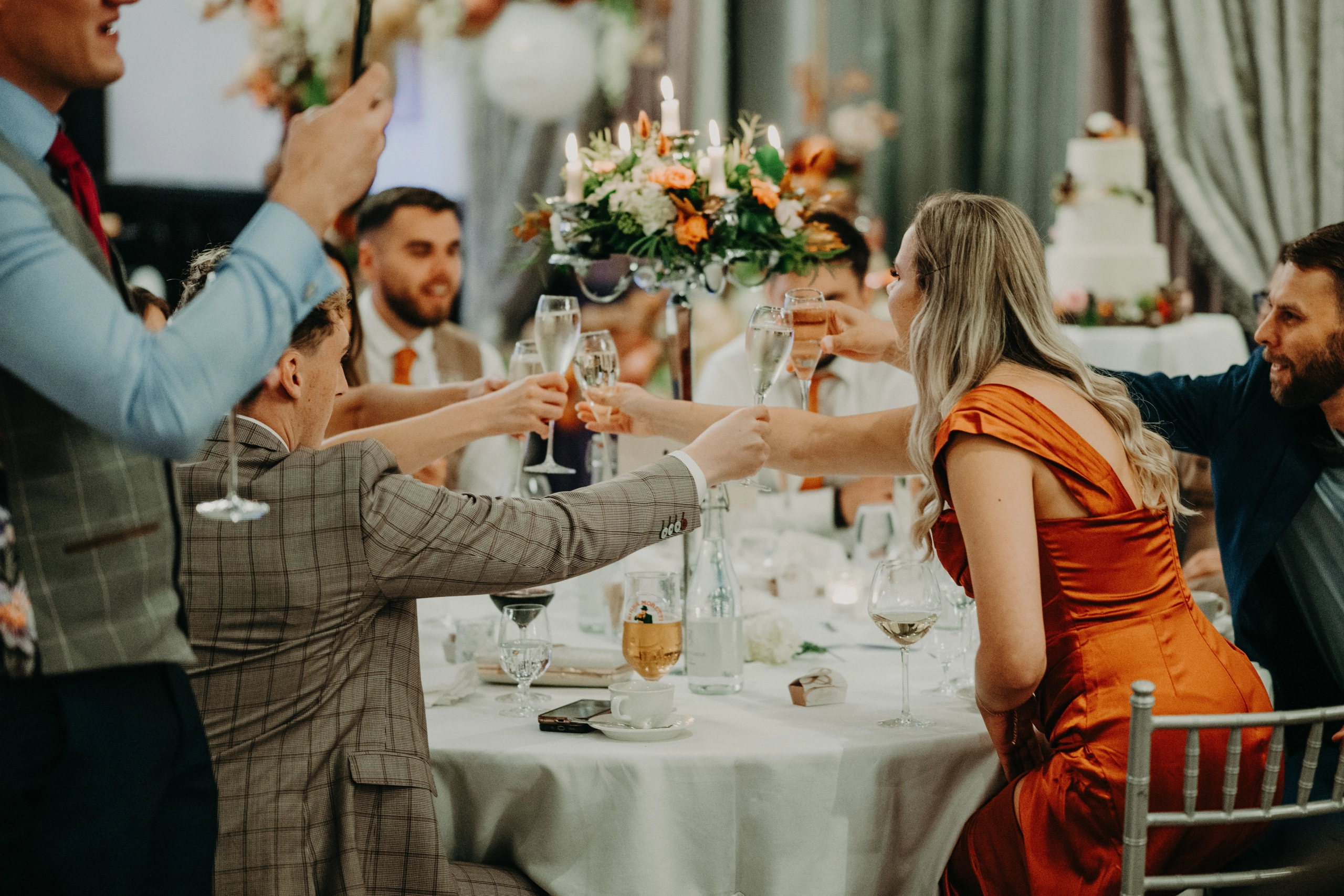 Final Reception Details by Flowers Touch at Clontarf Castle Hotel Elegant finishing touches for a rustic boho wedding at Clontarf Castle Hotel, Dublin by Flowers Touch