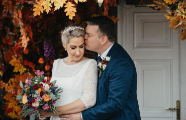Rich Autumn Jewel Tone Wedding Flowers at Darver Castle, Co. Louth